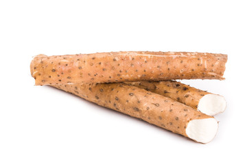 Chinese yam on white background