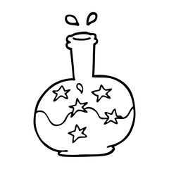 line drawing cartoon magic potion