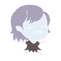 flat color style cartoon undead vampire girl