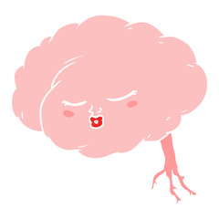flat color style cartoon brain
