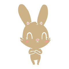 cute flat color style cartoon rabbit