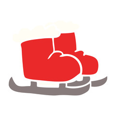 cartoon doodle ice skating boots