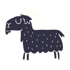 cartoon doodle black goat