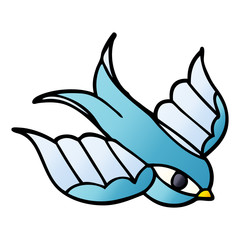 cartoon doodle swallow tattoo