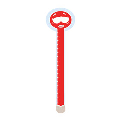 flat color style cartoon thermometer