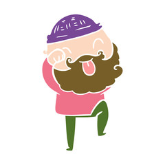 man with beard sticking out tongue