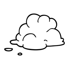 line drawing cartoon storm cloud