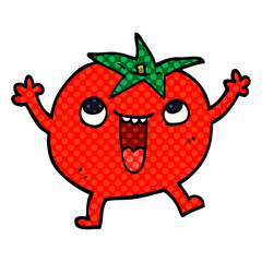 cartoon doodle happy tomato