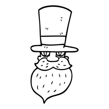 recommend clip art: line drawing cartoon man in top hat