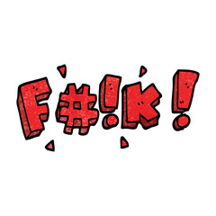 cartoon doodle swear word