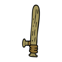 cartoon doodle wooden truncheon