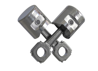 Car pistons. 3D rendering.