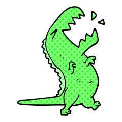 cartoon doodle roaring t rex