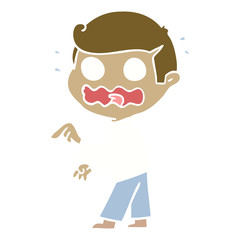 flat color style cartoon stressed out pointing