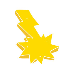 Obraz premium flat color style cartoon lightning strike