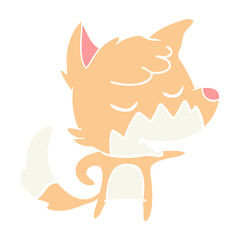 friendly flat color style cartoon fox