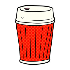 cartoon doodle take out coffee
