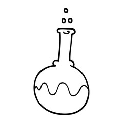 line drawing cartoon science tube