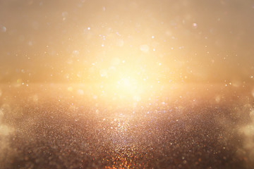 Obraz premium glitter vintage lights background. silver and gold. de-focused.