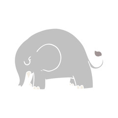 cute flat color style cartoon elephant