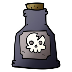 cartoon doodle poison in a bottle