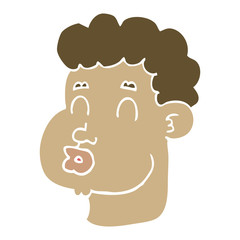 flat color style cartoon male face