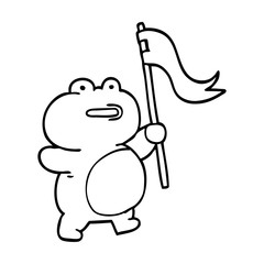 funny line drawing cartoon frog