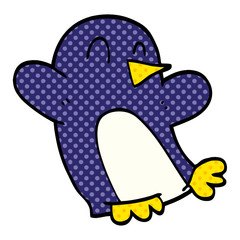 cartoon doodle christmas penguin
