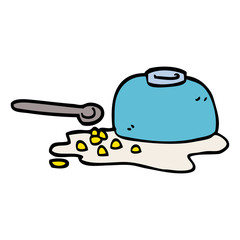 cartoon doodle spilt cereal bowl
