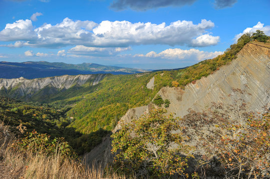 Countryside near Dashbashi Canyon and Khrami river in Tsalka region, Georgia 