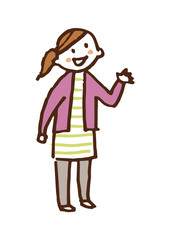 笑顔で話す女性