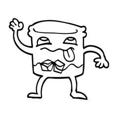 line drawing cartoon animated whisky glass