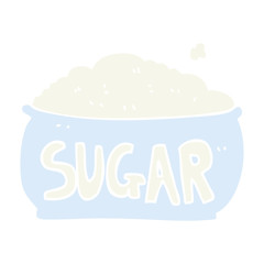 flat color illustration of a cartoon sugar bowl