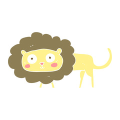flat color illustration of a cartoon lion