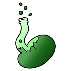 cartoon doodle bubbling chemicals