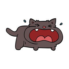 cartoon doodle fat cat