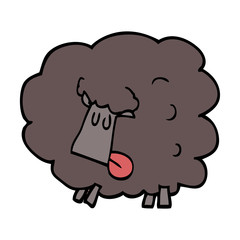 cartoon doodle black sheep
