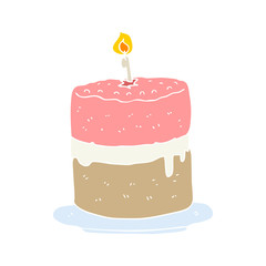 flat color style cartoon cake