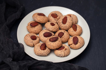 almond cookies on dish