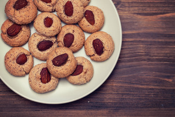 almond cookies on dish