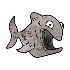 funny cartoon doodle fish