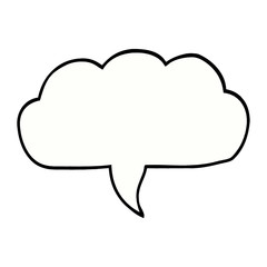 cartoon doodle cloud speech bubble