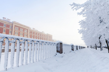 Griboyedov Canal view at winter day