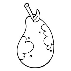 line drawing cartoon fresh pear