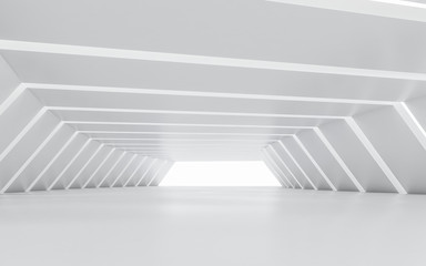 Obraz premium Podświetlany projekt wnętrza korytarza. Renderowanie 3D.