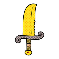 cartoon doodle jeweled sword