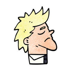 cartoon doodle arrogant man