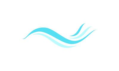 Blue wave illustration logo design vector