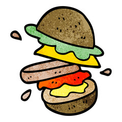 cartoon doodle of a burger