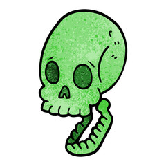 cartoon doodle skull